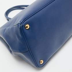 Prada Blue Saffiano Lux Leather Large Gardener's Tote