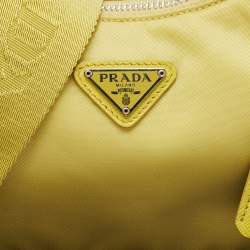 Prada Yellow Nylon and Saffiano Leather Re-Edition 2005 Shoulder Bag