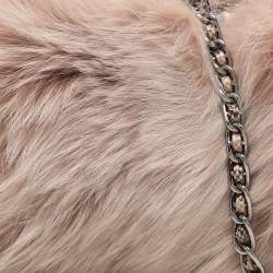 Prada Blush Pink Fox Fur and Python Leather Crossbody Bag
