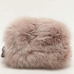 Prada Blush Pink Fox Fur and Python Leather Crossbody Bag