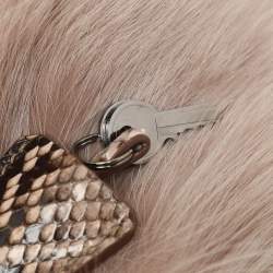 Prada Blush Pink Fox Fur and Python Leather Crossbody Bag