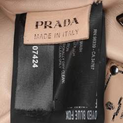Prada Blush Pink Fox Fur and Python Leather Crossbody Bag