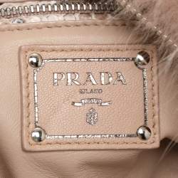 Prada Blush Pink Fox Fur and Python Leather Crossbody Bag