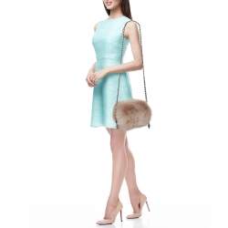 Prada Blush Pink Fox Fur and Python Leather Crossbody Bag