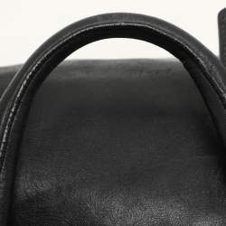 Prada Black Leather Ruffle Bauletto Satchel