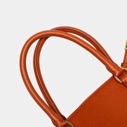 Prada Orange Medium Saffiano Lux Open Promenade Satchel