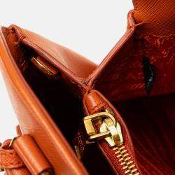 Prada Orange Medium Saffiano Lux Open Promenade Satchel