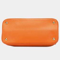 Prada Orange Medium Saffiano Lux Open Promenade Satchel