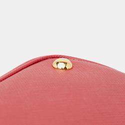 Prada Red Medium Saffiano Cuir Panier
