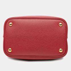 Prada Red Medium Saffiano Cuir Panier