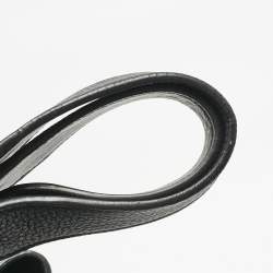 Prada Black Vitello Daino Leather Logo Embossed Tote