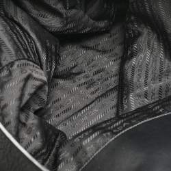 Prada Black Vitello Daino Leather Logo Embossed Tote
