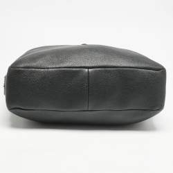 Prada Black Vitello Daino Leather Logo Embossed Tote