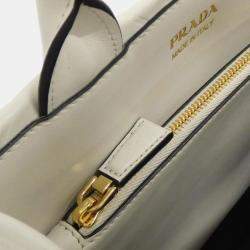 Prada Soft Calfskin Triangolo Symbole Embossed Tote Bag
