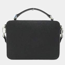 Prada Black Leather Logo Handbag