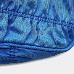 Prada  Light Blue Nylon Gathered One Shoulder Bag