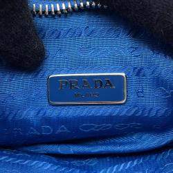 Prada  Light Blue Nylon Gathered One Shoulder Bag