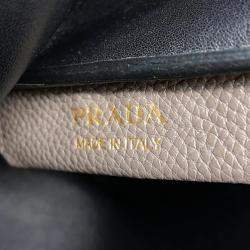 Prada Nero Vitello Daino Leather Top Handle Bag 
