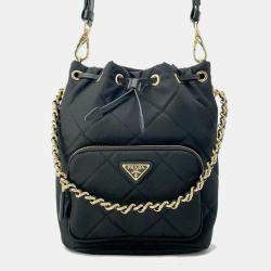 Prada Re-Edition 1995 Chain Re-Nylon Shoulder Bag Black Nylon Leather