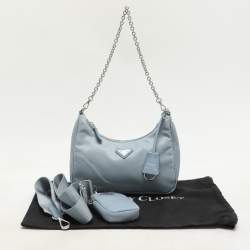 Prada Light Blue Nylon Re-Edition 2005 Shoulder Bag