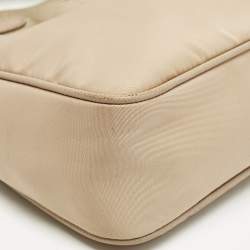 Prada Beige Nylon and Saffiano Leather Re-Edition 2005 Shoulder Bag