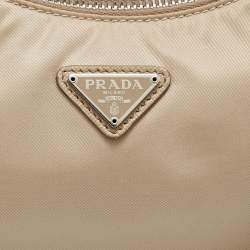 Prada Beige Nylon and Saffiano Leather Re-Edition 2005 Shoulder Bag