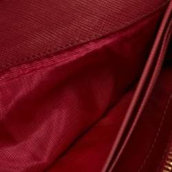 Pre Owned Prada Black Saffiano Leather Flap Continental Wallet