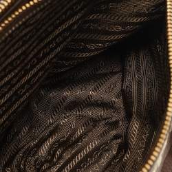 Prada Brown Vitello Daino Leather Double Zip Tote
