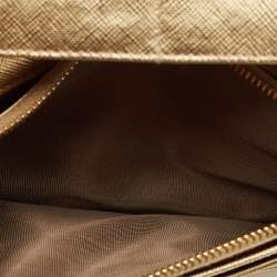 Prada Gold Saffiano Lux Leather Bifold Wallet Organizer
