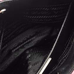 Prada Black/Fuchsia Maglia Jacquard Fabric Cleo Hobo