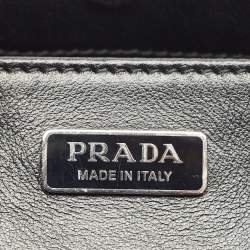 Prada Black/Fuchsia Maglia Jacquard Fabric Cleo Hobo