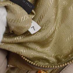 Prada Beige Gathered Leather 2way Tote Handbag
