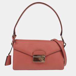 Prada Pink Saffiano Leather 2way Handbag
