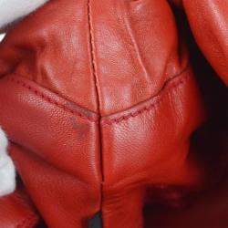 Prada Red Lambskin Bow 2way Tote Handbag