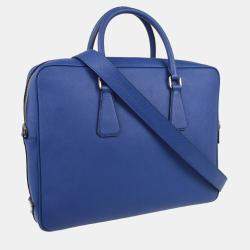 Prada Blue Saffiano Leather 2way Handbag