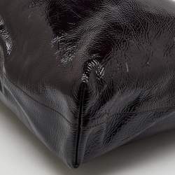 Prada Taupe Brown/Black Patent Leather Fumo Sfumata Ombre Shopper Tote