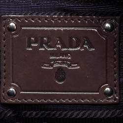 Prada Taupe Brown/Black Patent Leather Fumo Sfumata Ombre Shopper Tote