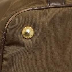 Pre Owned Prada Two Tone Brown Nylon and Leather Tote