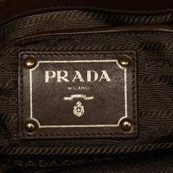 Pre Owned Prada Two Tone Brown Nylon and Leather Tote