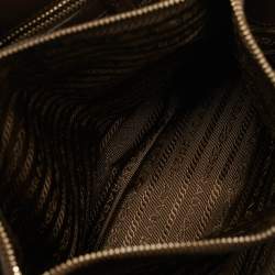 Pre Owned Prada Two Tone Brown Nylon and Leather Tote