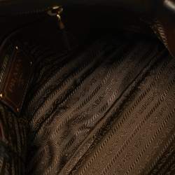 Pre Owned Prada Two Tone Brown Nylon and Leather Tote