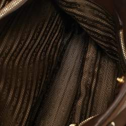 Pre Owned Prada Two Tone Brown Nylon and Leather Tote