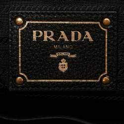 Prada Black Vitello Phoenix Leather Tote