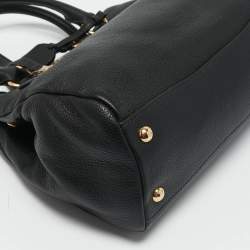 Prada Black Vitello Phoenix Leather Tote