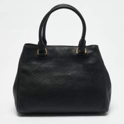 Prada Black Vitello Phoenix Leather Tote