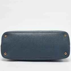 Prada Blue Saffiano Lux Leather Promenade Satchel