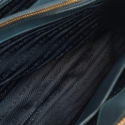 Prada Blue Saffiano Lux Leather Promenade Satchel