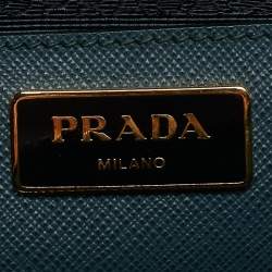Prada Blue Saffiano Lux Leather Promenade Satchel