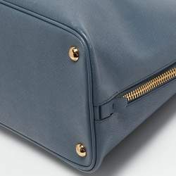 Prada Blue Saffiano Lux Leather Promenade Satchel