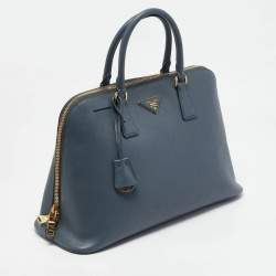 Prada Blue Saffiano Lux Leather Promenade Satchel